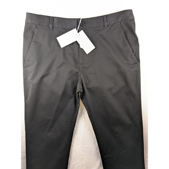 COS‎ Mens 36x30 Organic Cotton Slim Fit Trouser Dress Pants Black Career Casual - Picture 1 of 14